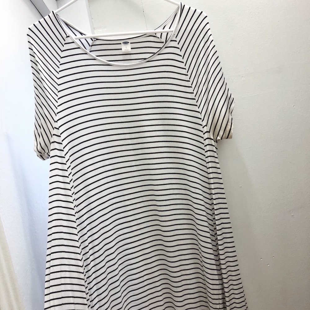 Black and white striped T-Shirt Dress